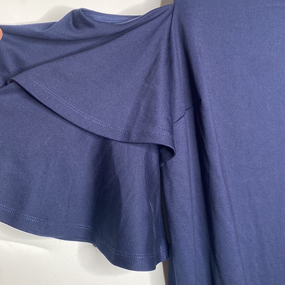 Eloquii Women's Blue Cold Shoulder Formal Flowy Midi Dress Stretch size 20 - Picture 5 of 12